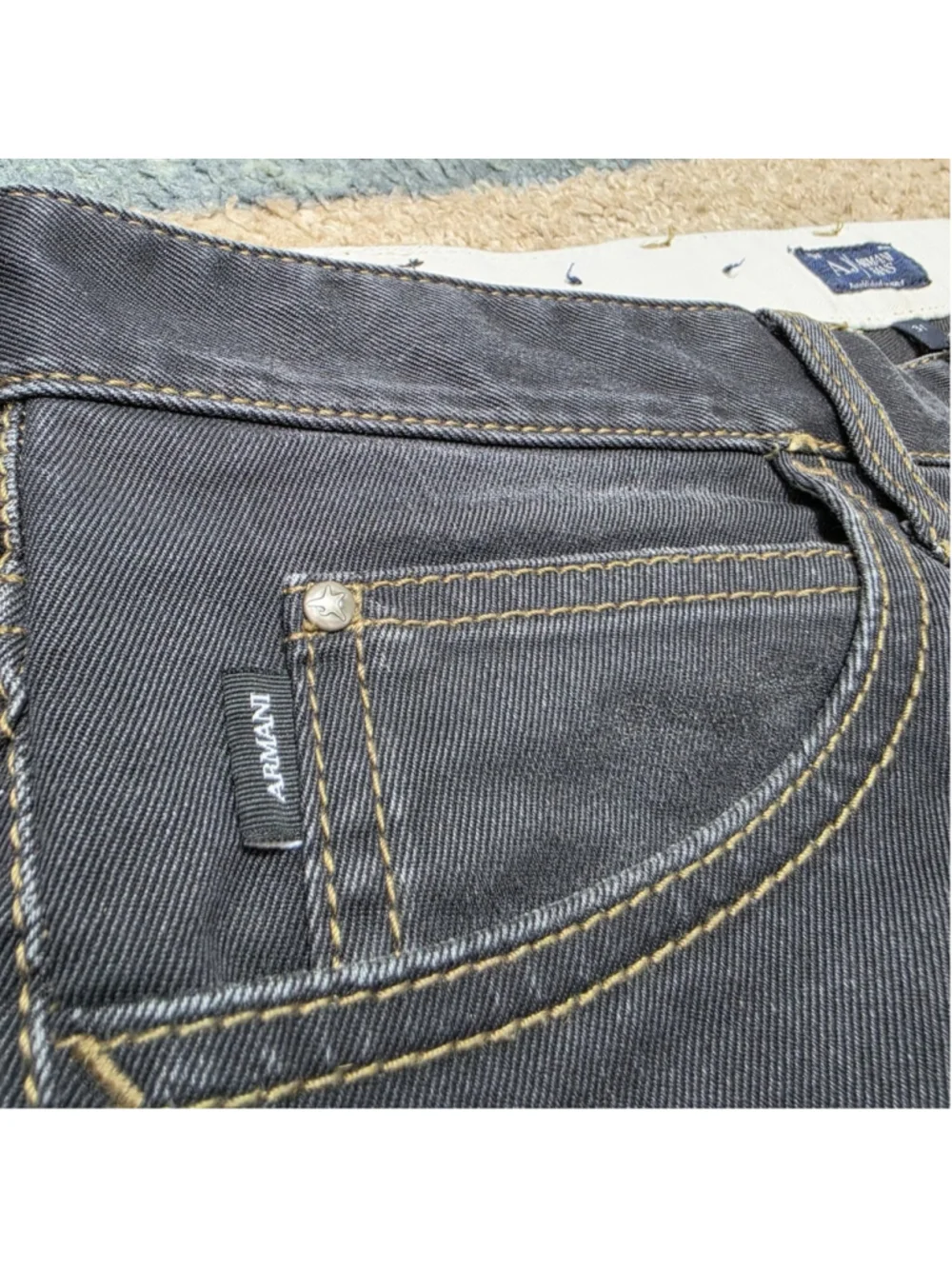 Armani Jeans AJ Mens 31 Slim Dark Wash Stretch Denim Designer Casual Pants
